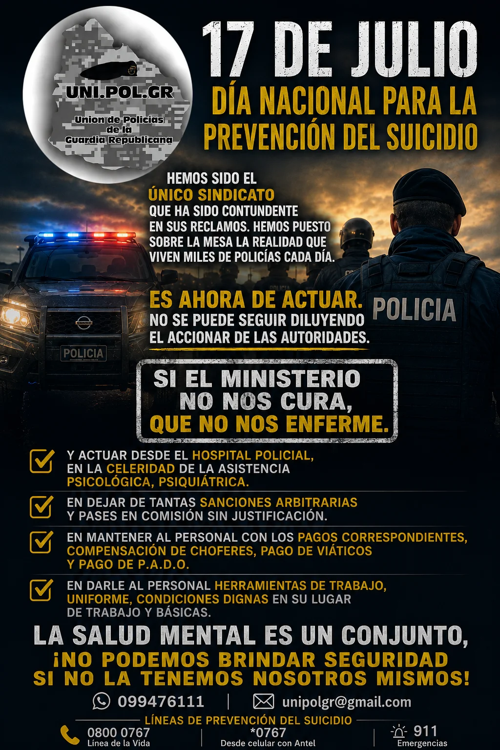 Si el Ministerio del Interior no nos cura, que no nos enferme!